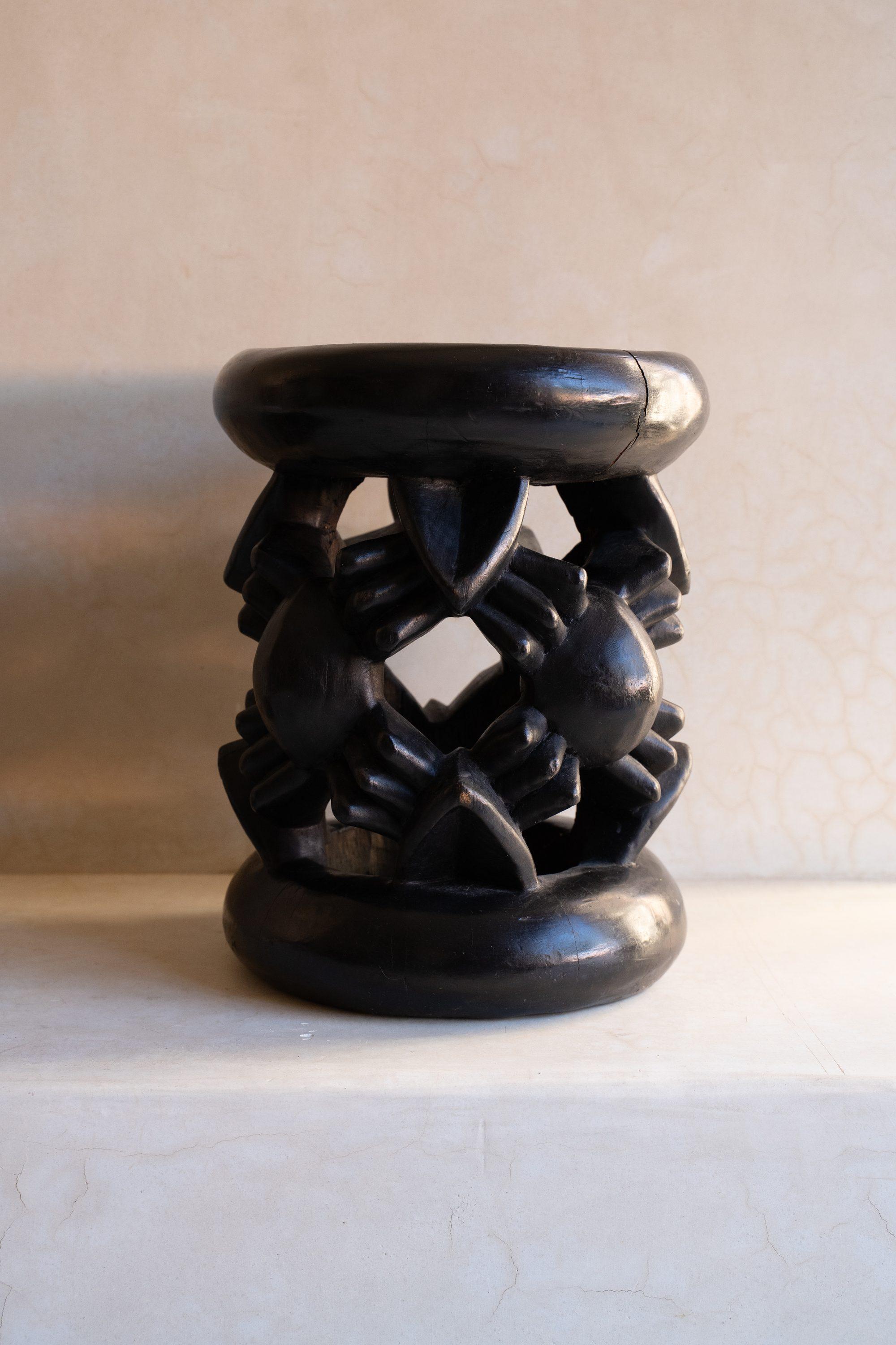 Handcrafted Varnished Wooden Stool